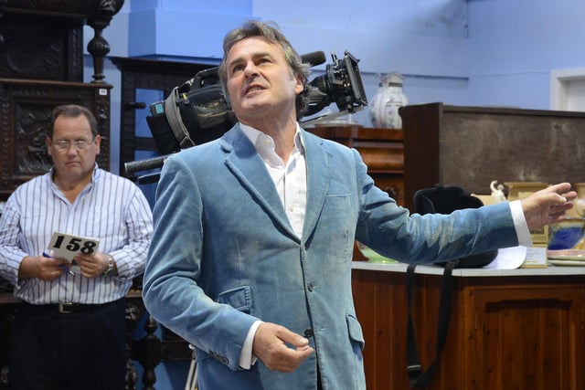 Flog it presenter, Paul Martin filming at Boldon Auction Galleries in 2013.