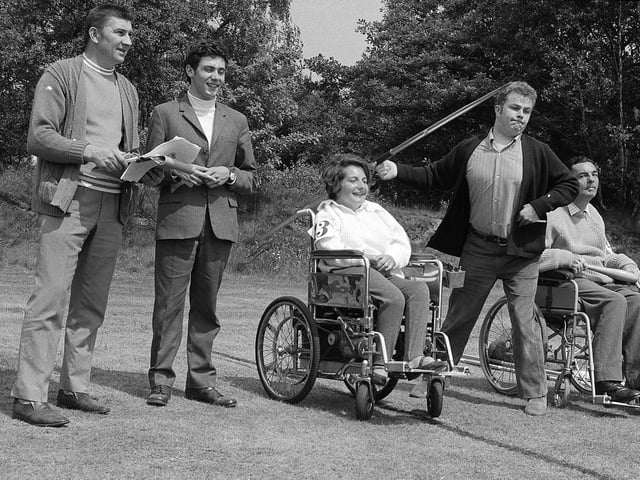 Patients at Harlow Wood taking part in a sports day in the seventies