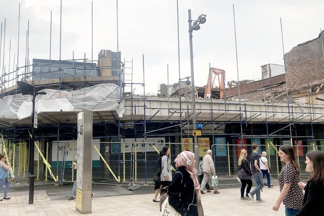 Demolition of Redgates on The Moor Sheffield in 2018