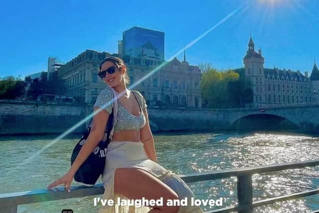 Lulu Blundell pictured by the River Seine in Paris in a picture taken from a new film about her, Forever 19, produced by the Teenage Cancer Trust