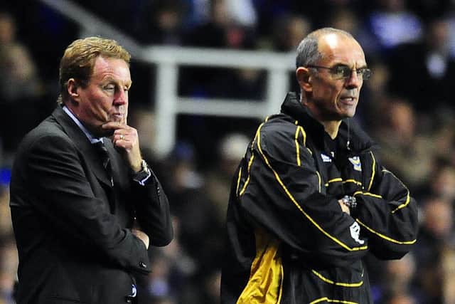 Joe Jordan (R) with Harry Redknapp during their time together ar Portsmouth