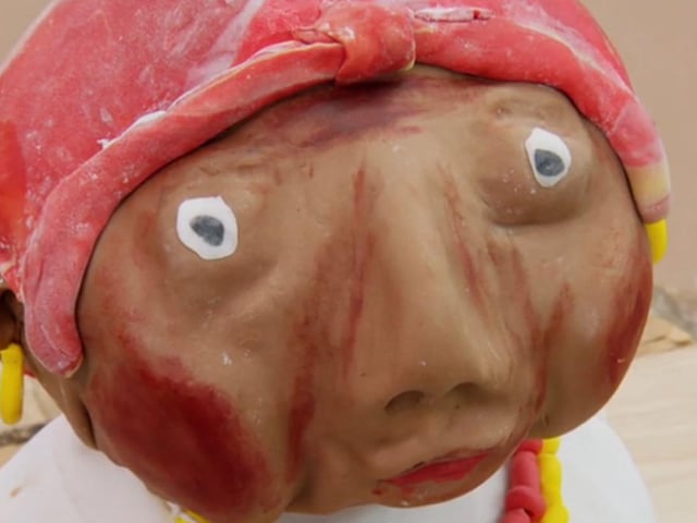 Loriea’s cake bust of Jamaican writer Miss Lou didn’t quite look how she had planned it to look (Photo: Channel 4/Getty)