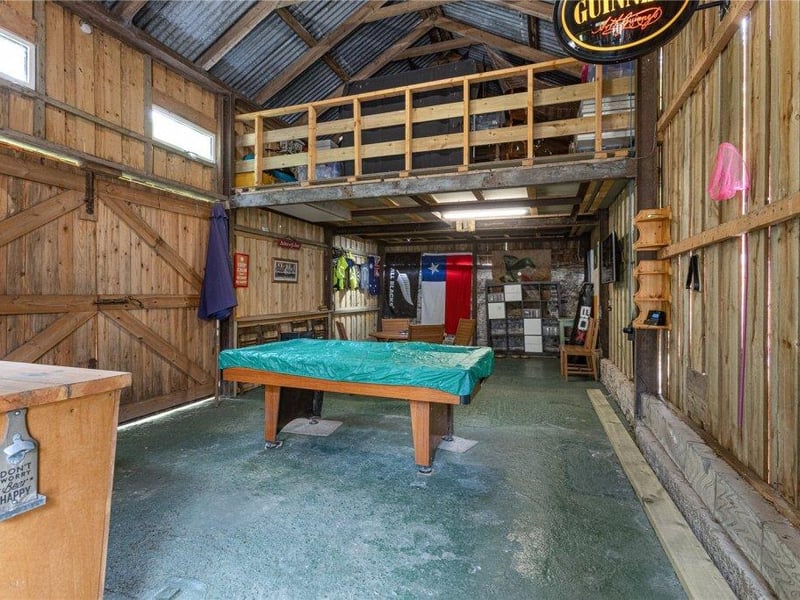 Barn interior.