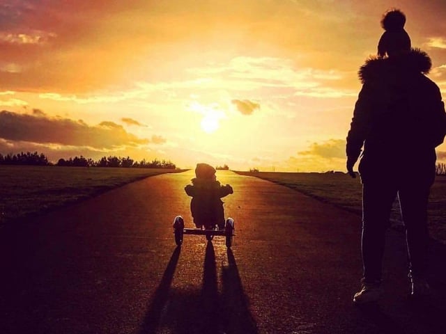 Pedalling into the New Year and enjoying the sunset at Herrington Country Park on December 31.