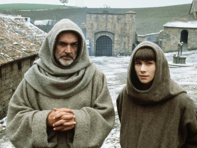 Sean Connery with Christian Slater in The Name of The Rose in 1986