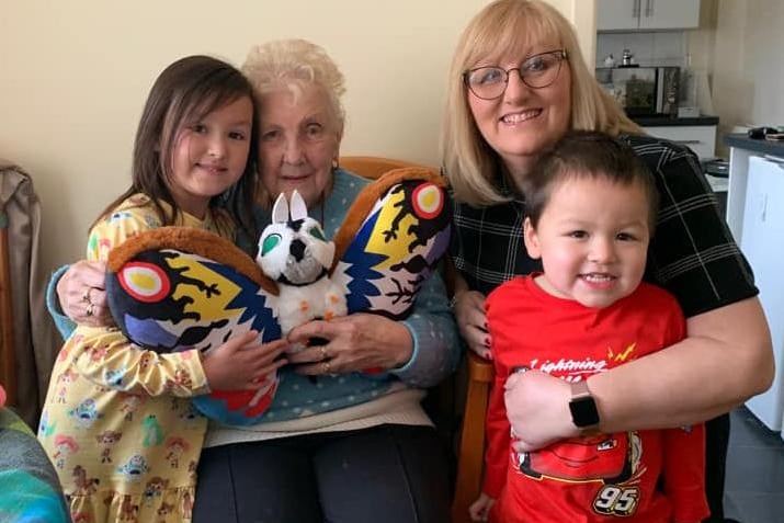 Angela Stephenson said: Me and my fabulous Mam Jean Birrell with my grandchildren Ruby and Corey, she is a Mam in a million not only to me but to my three elder brothers. She is 83 years old and the sole carer to my 60 year disabled brother. She is such a supportive Mam, nana and great nana nothing is too much bother.