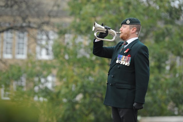 A bugler sounds The Last Post during Sunderland's Remembrance Sunday ceremony.