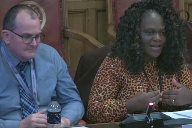 Sheffield City Council customer services managers Paul Taylor and Corleen Bygraves-Paul have updated councillors about the progress they are making on dealing with complaints about services. Picture: Sheffield Council webcast