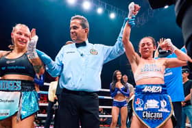 Ebanie Bridges falls short in Puerto Rico Pic courtesy of Harry Aaron Most Valuable Promotions