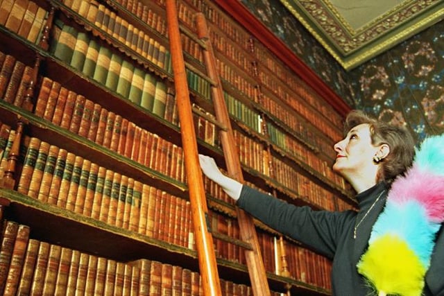 Historic content cleaner Tina Hornsby in the library in 1997.