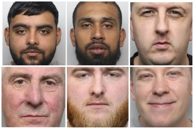 All of the defendants pictured here have been jailed over the last week. 
Top row, left to right: Mohammed Kashef; Mustafa Ali; James Whaley
Bottom row, left to right: Alan Beecroft; Louis Maidment; Joe Birch