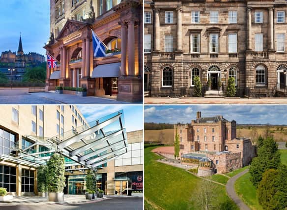 Some of the luxurious spa hotels in and around Edinburgh.