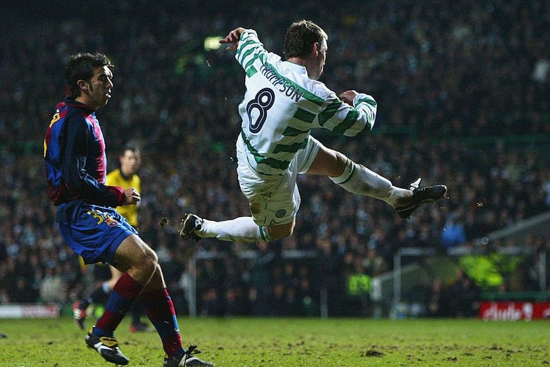 An absolutely frantic smash and grab from the Hoops, who took the lead courtesy of Alan Thompson on the hour mark and then proceeded to defend like lions against a team that contained the likes of Xavi, Ronaldinho, and Javier Saviola. Their reward? A spot in the UEFA Cup quarter-final. 

(Photo by Michael Steele/Getty Images)
