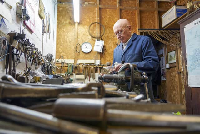 Silversmith Bob Lamb at his workshop on Newton Lane. Picture Scott Merrylees