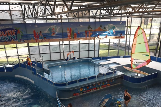 The Surf City leisure swimming pool at Ponds Forge in Sheffield is reopening after a £500,000 refurbishment, having been closed since July 2021. A surfboard on display beside the baby pool and disability friendly pool