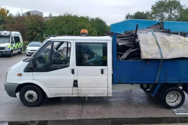 A Ford Transit tipper driver who was stopped on his way to sell scrap metal, has been fined £1,000 by magistrates, because he didn’t hold a waste carrier licence.