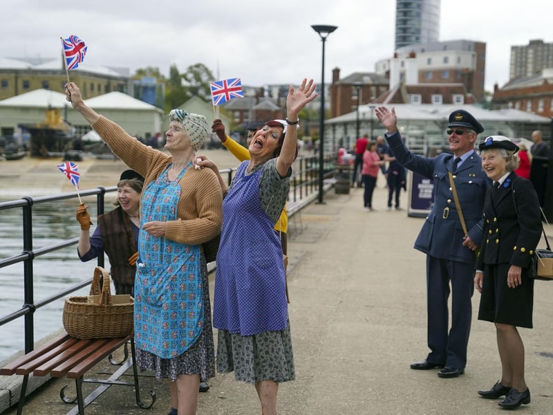 D-Day veterans are welcomed to the Portsmouth Historic Dockyard to commemorate the 77th anniversary of the Normandy Landings. Picture date: Sunday June 6, 2021. Picture: Steve Parsons/PA Wire