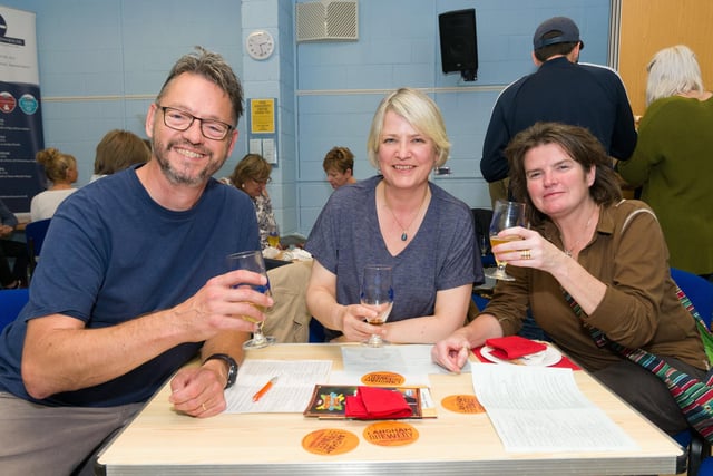 Emsworth beer and Cider Festival 2017. Bruce, Katie and Libby. Picture: Duncan Shepherd