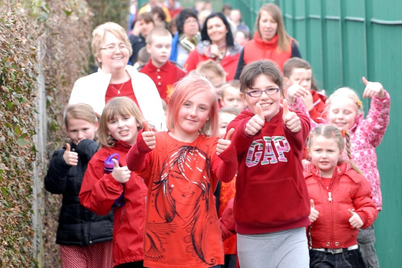 These children were on a mile walk in Fellgate for Sport Relief 11 years ago. Can you spot someone you know?