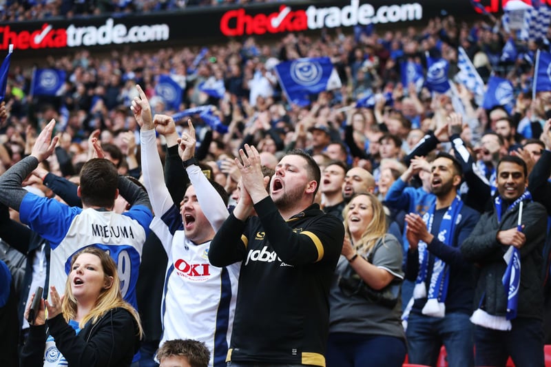 The Fratton faithful inside Wembley for the Checkatrade Trophy triumph over Sunderland in March 2019. Such a shame they won't be there next month.
