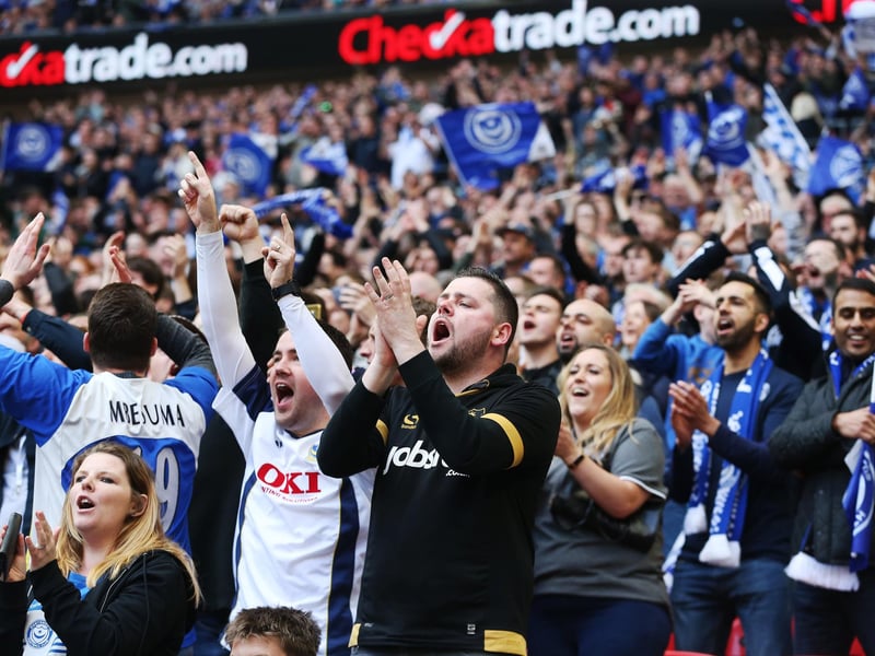 The Fratton faithful inside Wembley for the Checkatrade Trophy triumph over Sunderland in March 2019. Such a shame they won't be there next month.