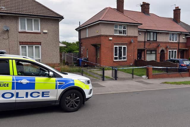 Police officers remain at both crime scenes this afternoon while enquiries are carried out at the houses fired at last night.