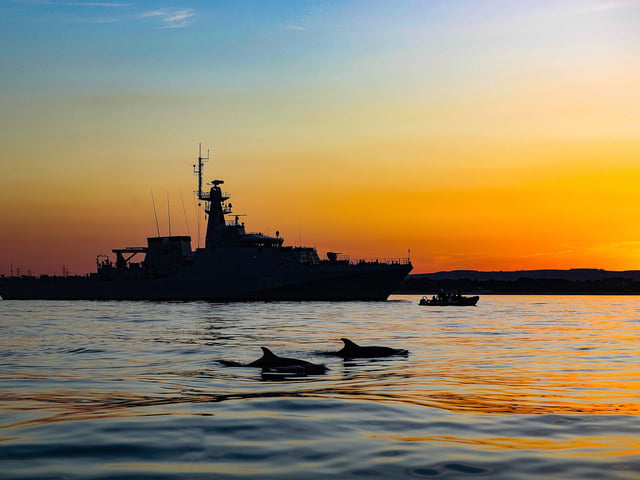 HMS Tamar conducted sea boat exercises at anchor in Portland today as part of routine training in order to sustain operational capability whilst at sea. HMS Tamar is the Royal Navy's newest Batch 2 River-class offshore patrol vessel.