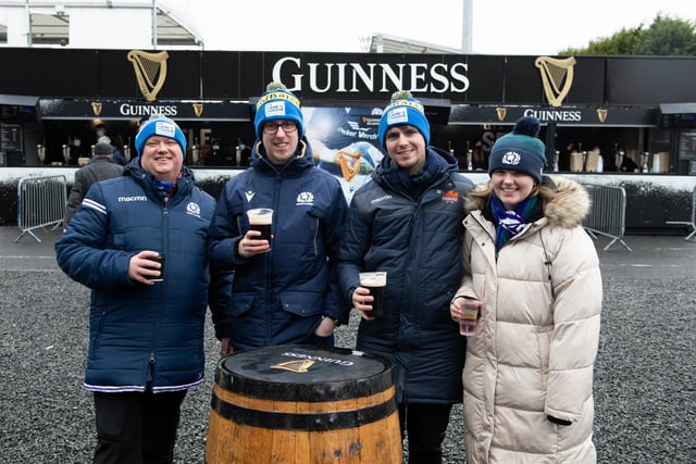 Scotland fans during the Guinness Six Nations match between Scotland and England at BT Murrayfield.  (Photo by Ross Parker / SNS Group)