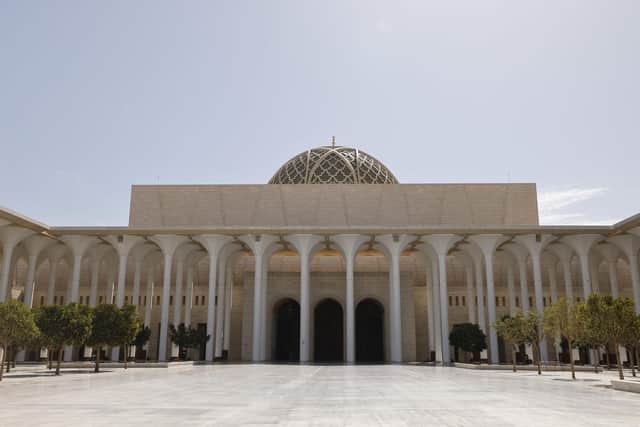 A picture taken on August 25, 2022, shows a courtyard and the dome at the Great Mosque of Algiers. (Photo by Ludovic MARIN / AFP) (Photo by LUDOVIC MARIN/AFP via Getty Images)