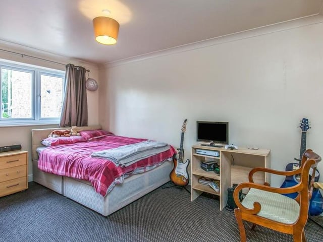 Here is another of the comfortable bedrooms at the Salmon Lane property. Plenty of space to indulge your hobbies!