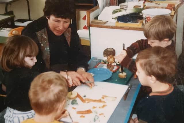 Julia's family moved to the village of Worrall, just north of Hillsborough when her son Chris was one year old, where she became actively involved with the local National Childbirth Trust chapter and a toddler group.