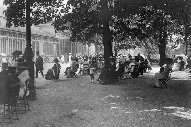 Ladies and gentlemen in their Sunday best made a visit to the Pavilion Gardens