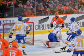 Kevin Schulze scored his first goal of the season for Sheffield Steelers against Fife Flyers