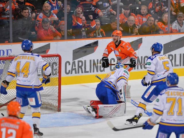 Kevin Schulze scored his first goal of the season for Sheffield Steelers against Fife Flyers