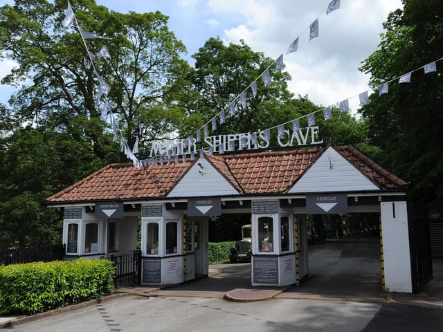 Mother Shipton's Cave is pictured in Knaresborough, part of the HG5 postcode that scores 77 as a place to raise a family.
