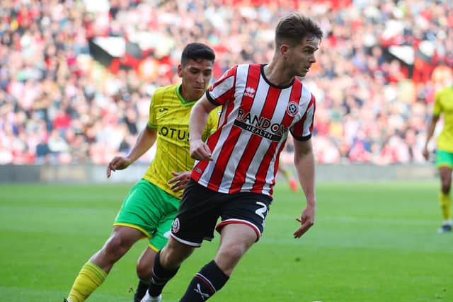 James McAtee in action for Sheffield United during their game against Norwich City: Simon Bellis / Sportimage