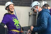 Gayle Dooley during her fundraising abseil