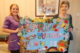 Springwood care worker Lauren Flint and resident Linda Cain