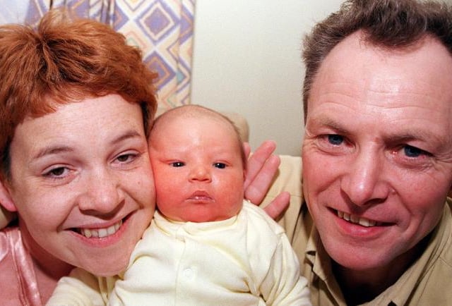 A leap year baby! Parents Denise Siddons and Martin Gaffney with there son Kieran Micheal Gaffney.