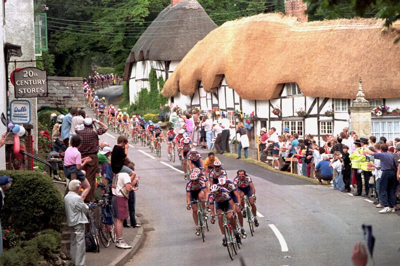 Riders pass through Wherwell in Hampshire during Stage 5 of the Tour de France - which started and finished in Portsmouth. Picture: Pascal Rondeau/ALLSPORT/ Getty Images