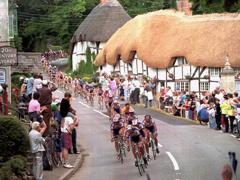 Riders pass through Wherwell in Hampshire during Stage 5 of the Tour de France - which started and finished in Portsmouth. Picture: Pascal Rondeau/ALLSPORT/ Getty Images