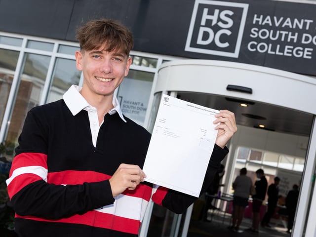Alex Burr will be studying Chemistry at Nottingham University after collecting his result at Havant and South Downs College. Picture: Duncan Shepherd