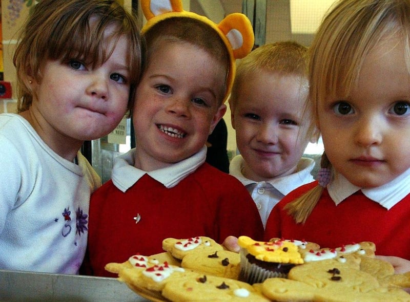 It's 2003 and these children at Harton Nursery were making cakes and biscuits with the help of school staff for Children in Need. Remember this?