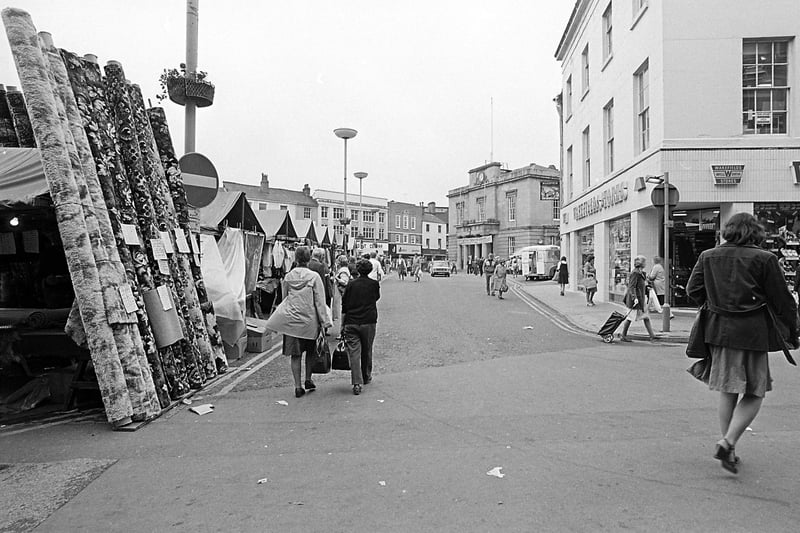 In 1980, Mansfield's Market Place was full of a range of stalls