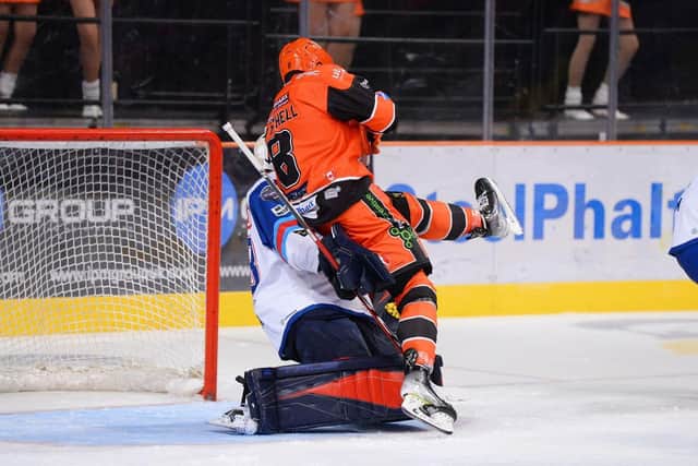 Sheffield Steelers' debutant Mason Mitchell in action against Dundee Stars. Picture: Dean Woolley