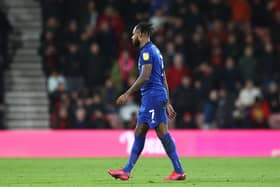 Leandro Bacuna, formerly of Cardiff City, leaves the pitch after receiving a red card at AFC Bournemouth.