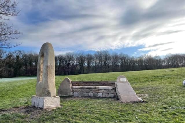 The Covid memorial at Chapeltown Park in Sheffield, which is due to be officially unveiled on Saturday, April 9