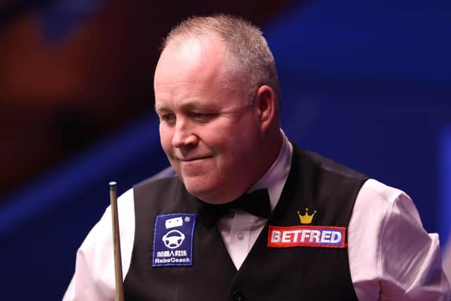 John Higgins during his match against Mark Williams on day seven of the Betfred World Snooker Championships 2021 at The Crucible, Sheffield. Picture date: Friday April 23, 2021. PA Photo. See PA story SNOOKER World. Photo credit should read: George Wood/PA Wire