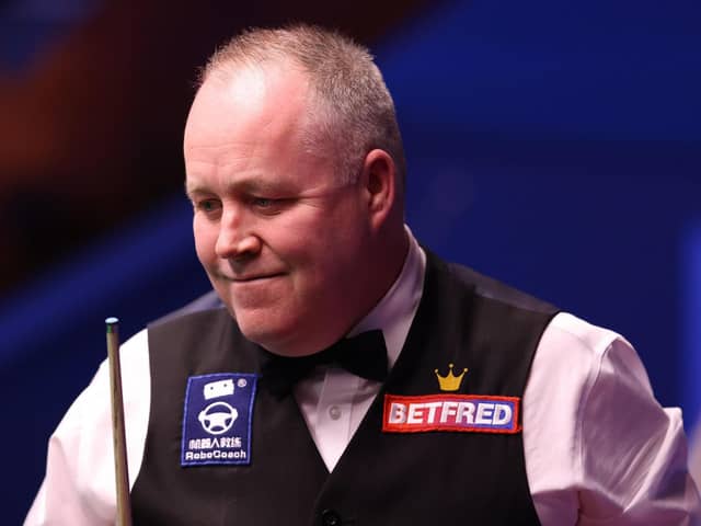 John Higgins during his match against Mark Williams on day seven of the Betfred World Snooker Championships 2021 at The Crucible, Sheffield. Picture date: Friday April 23, 2021. PA Photo. See PA story SNOOKER World. Photo credit should read: George Wood/PA Wire