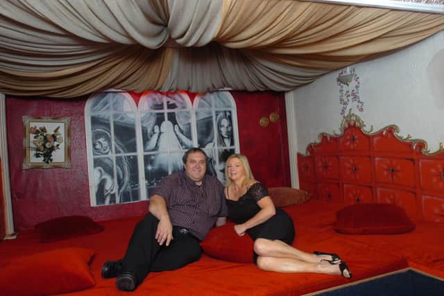 Barry and Marie Calvert, owners of former Sheffield swingers club La Chambre, on Attercliffe Road, pictured inside before it shut for good in 2020. The building is set for a new lease as part of the huge new Attercliffe Waterside regeneration scheme. Photo: Dennis Lound
